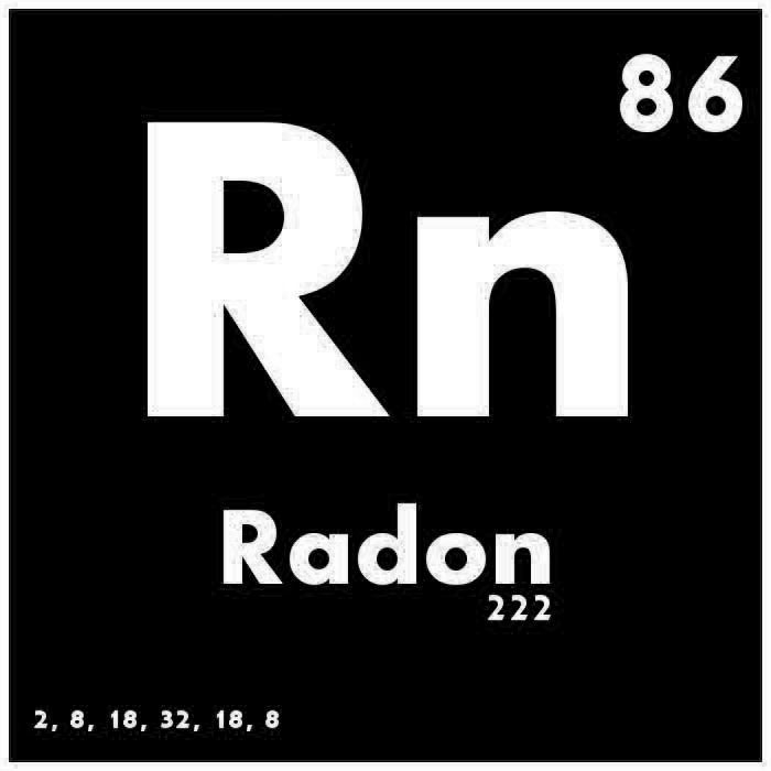 The periodic table of elements logo for radon