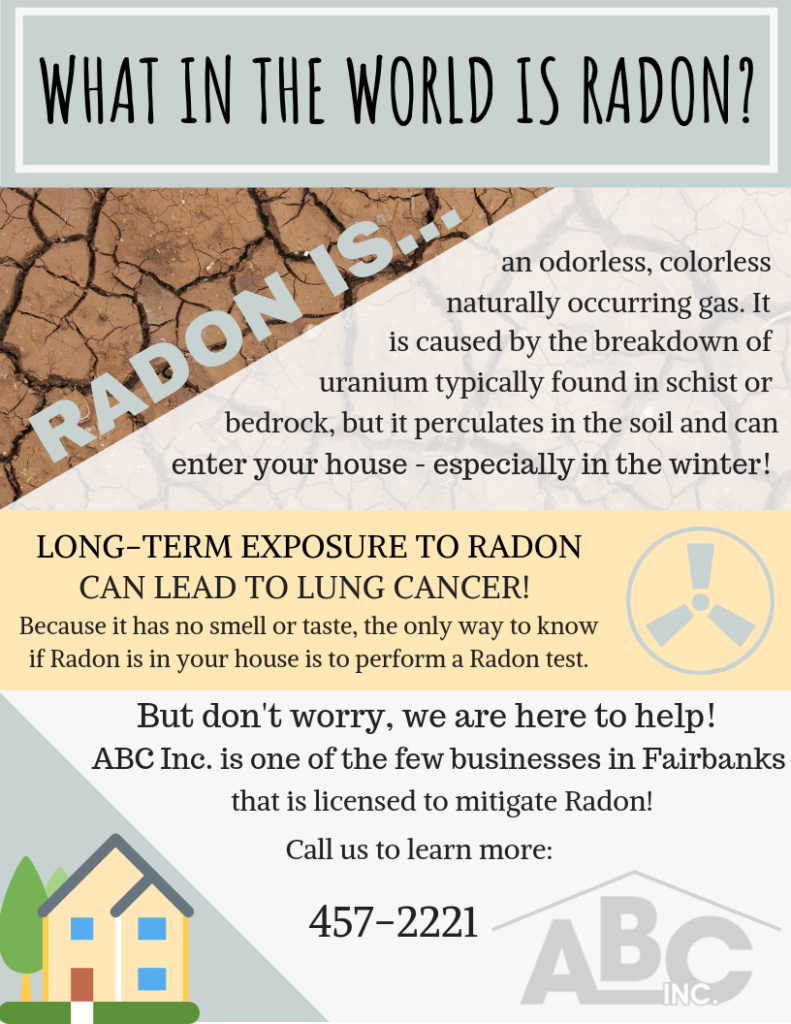 Infographic highlighting the dangers of radon and how to mitigate it