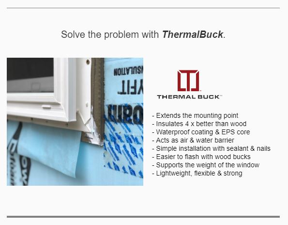 Installing a new window using thermal buck